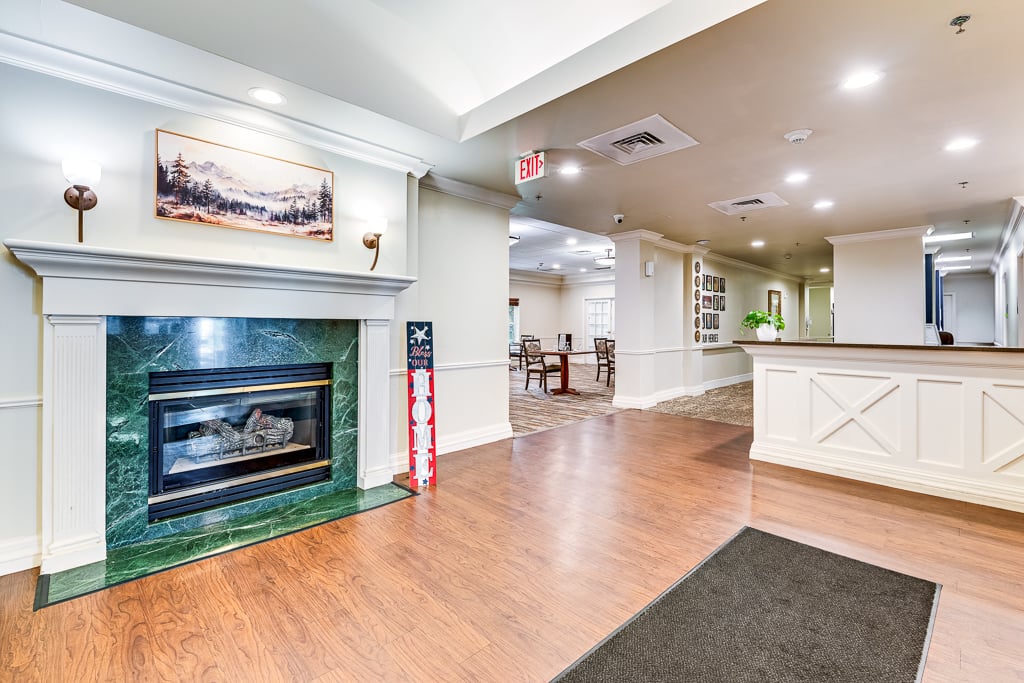 green fire place